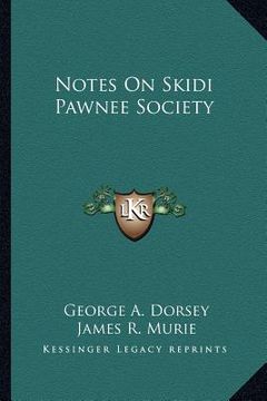 portada notes on skidi pawnee society (in English)