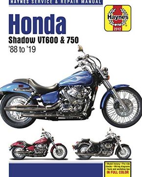 portada Hm Honda Shadow Vt600 & 750 1988-2019: - Model History - Pre-Ride Checks - Wiring Diagrams - Tools and Workshop Tips (Haynes Service & Repair Manual) (en Inglés)
