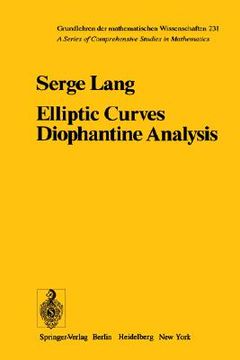 portada elliptic curves: diophantine analysis (en Inglés)