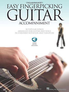 portada Sing Along With Easy Fingerpicking Guitar Accompaniment: 30 Popular Songs Arranged for Guitar and Voice in Standard Notation and Tablature (en Inglés)