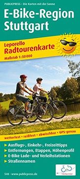 portada Radwanderkarte Leporello E-Bike-Region Stuttgart: Wetterfest, Reißfest, Abwischbar, Gps-Genau, Leporello-Falzung, 1: 50000 (en Alemán)