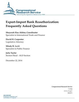 portada Export-Import Bank Reauthorization: Frequently Asked Questions (CRS Reports)
