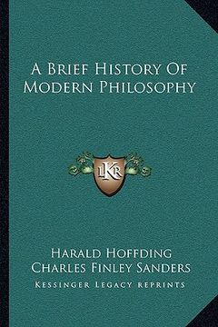 portada a brief history of modern philosophy