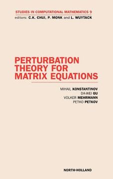 portada perturbation theory for matrix equations (en Inglés)