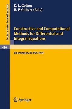 portada constructive and computational methods for differential and integral equations (en Inglés)