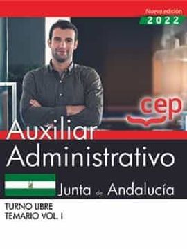 portada Auxiliar Administrativo (Turno Libre). Junta de Andalucia. Temario Vol. I.