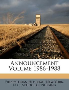 portada announcement volume 1986-1988 (en Inglés)