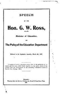 portada Speech by the Hon. G.W. Ross (en Inglés)