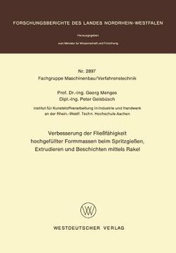 portada Verbesserung Der Fließfähigkeit Hochgefüllter Formmassen Beim Spritzgießen, Extrudieren Und Beschichten Mittels Rakel (in German)
