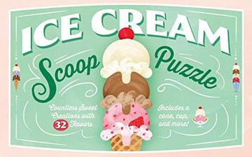 portada Ice Cream Scoop Puzzle: Countless Sweet Creations With 32 Flavors (en Inglés)