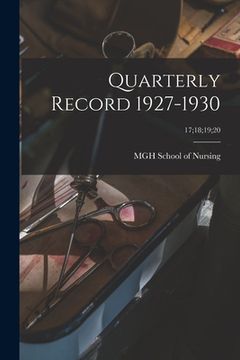 portada Quarterly Record 1927-1930; 17;18;19;20 (en Inglés)