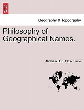 portada philosophy of geographical names. (en Inglés)