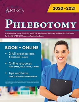 portada Phlebotomy Exam Review Study Guide 2020-2021: Phlebotomy Test Prep and Practice Questions for the Ascp boc Phlebotomy Technician Exam (en Inglés)