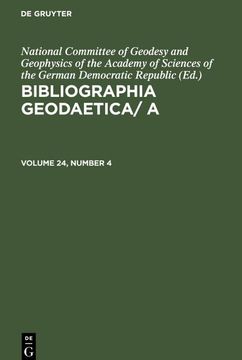 portada Bibliographia Geodaetica/ a, Volume 24, Number 4, Bibliographia Geodaetica/ a Volume 24, Number 4 (in English)