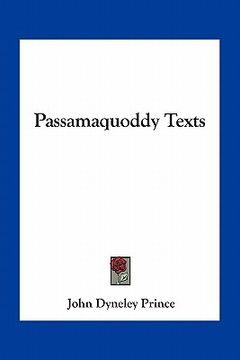 portada passamaquoddy texts (en Inglés)