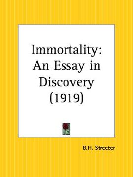 portada immortality: an essay in discovery (in English)