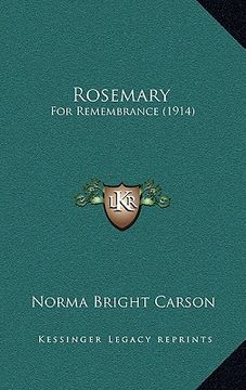 portada rosemary: for remembrance (1914)