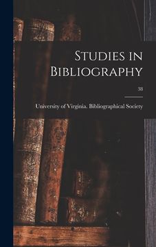 portada Studies in Bibliography; 38 (en Inglés)