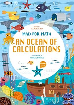 portada Mad for Math: An Ocean of Calculations: A Math Calculation Workbook for Kids (Math Skills, age 6-9) (en Inglés)