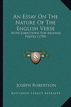 portada an essay on the nature of the english verse: with directions for reading poetry (1799)