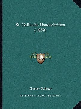 portada st. gallische handschriften (1859) (en Inglés)