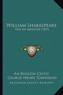 portada william shakespeare: not an imposter (1857)