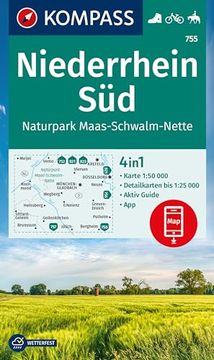 portada Kompass Wanderkarte 755 Niederrhein Süd, Naturpark Maas-Schwalm-Nette 1: 50. 000 (en Alemán)
