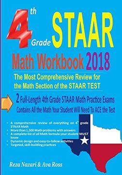 portada 4th Grade Staar Math Workbook 2018: The Most Comprehensive Review for the Math Section of the Staar Test (en Inglés)