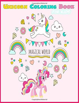 portada Unicorn Coloring Book for Kids Magic World: Unicorn Coloring Book for Kids (en Inglés)