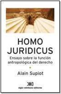 portada homo juridicus. ensayo sobre la funcion antropologica del derecho