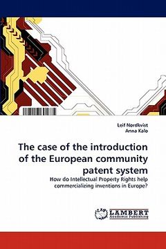 portada the case of the introduction of the european community patent system (in English)