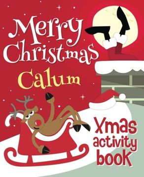 portada Merry Christmas Calum - Xmas Activity Book: (Personalized Children's Activity Book)
