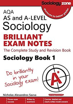 portada Aqa as and A-Level Sociology Brilliant Exam Notes (Book 1): The Complete Study and Revision Book (en Inglés)