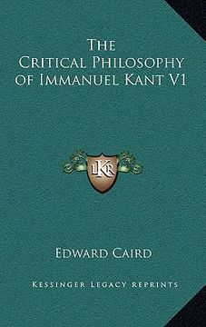 portada the critical philosophy of immanuel kant v1