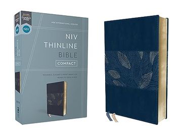 portada Niv, Thinline Bible, Compact, Leathersoft, Blue Floral, red Letter, Comfort Print (en Inglés)