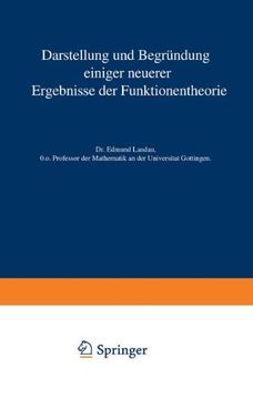 portada Darstellung und Begründung einiger neuerer Ergebnisse der Funktionentheorie (German Edition)