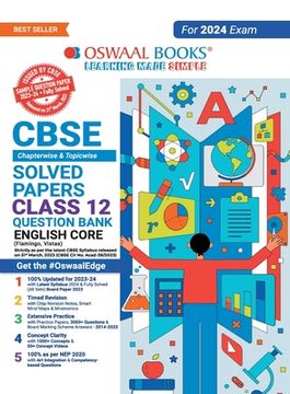 portada Oswaal CBSE Class 12 English Core Question Bank 2023-24 Book (en Inglés)