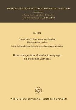 portada Untersuchungen Über Elastische Schwingungen in Periodischen Getrieben (en Alemán)