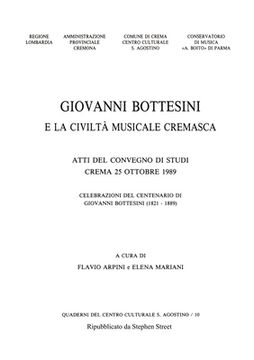 portada Giovanni Bottesini e la Civiltà Musicale Cremasca (en Italiano)