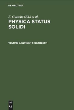 portada Physica Status Solidi, Volume 7, Number 1, Oktober 1 (en Inglés)