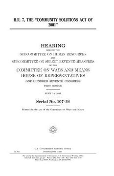 portada H.R. 7, the "Community Solutions Act of 2001" (en Inglés)