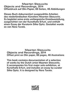 portada Maarten Sleeuwits: Objects and Recordings, 2014 (en Inglés)