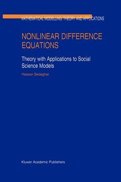 portada nonlinear difference equations: theory with applications to social science models (en Inglés)