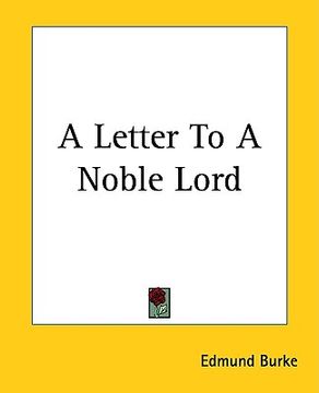 portada a letter to a noble lord (en Inglés)
