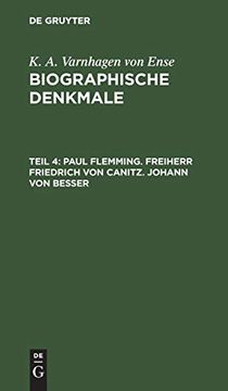 portada Paul Flemming. Freiherr Friedrich von Canitz. Johann von Besser (in German)