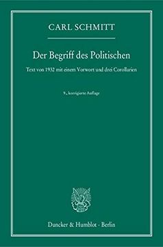 portada Der Begriff des Politischen. Text von 1932 mit Einem Vorwort und Drei Corollarien. 