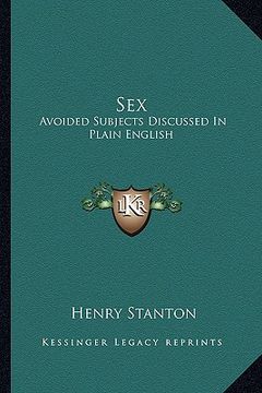 portada sex: avoided subjects discussed in plain english (en Inglés)