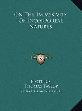 portada on the impassivity of incorporeal natures (en Inglés)