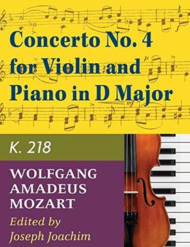 portada Mozart W. A. Concerto no. 4 in d Major k. 218 Violin and Piano - by Joseph Joachim - International (en Inglés)