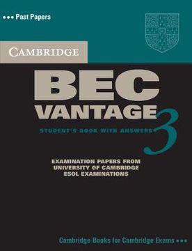 portada Cambridge bec Vantage 3 Student's Book With Answers: Level 3 (Bec Practice Tests) (en Inglés)